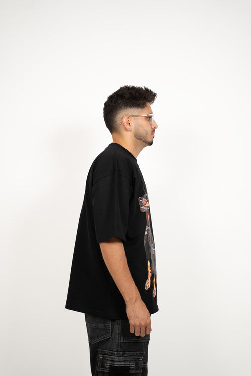 DOBERMAN BLACK TEE | OVERSIZED T-SHIRT